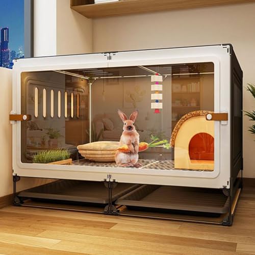 Kaninchenkäfig Kleintier Laufstall Indoor Einstöckiges Haus für Kaninchen und Meerschweinchen von Generisch