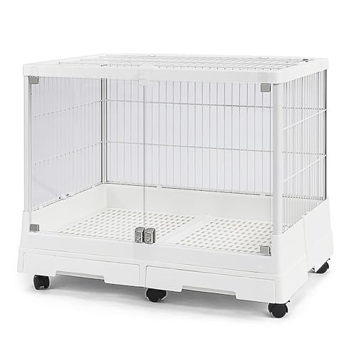 Kaninchenkäfig auf Rädern mit herausziehbaren Schalen, Tür aus gehärtetem Glas, herausnehmbares Kleintierhaus für Kaninchen und Meerschweinchen Kaninchenkäfig auf Rädern mit herausziehbaren Schalen, Tür aus gehärtetem Glas, herausnehmbares Kleintierhaus für Kaninchen und Meerschweinchen von Generisch