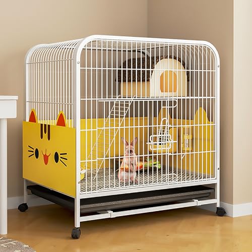 Kaninchenkäfig für den Innenbereich, großer Kaninchenstall, doppellagiges Anti-Spritz-Urin-Design, einfach zu installieren (60 x 45 x 66 cm) von Generisch