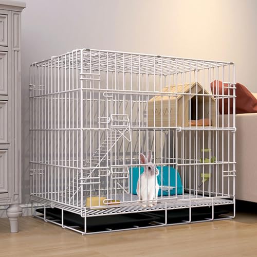 Kaninchenkäfig für den Innenbereich, zusammenklappbar, Metall, für Frettchen, Chinchilla, Igel, mit herausziehbarer Ablage, Kleintierhaus Kaninchenkäfig für den Innenbereich, zusammenklappbar, Metall, für Frettchen, Chinchilla, Igel, mit herausziehbarer Ablage, Kleintierhaus von Generisch