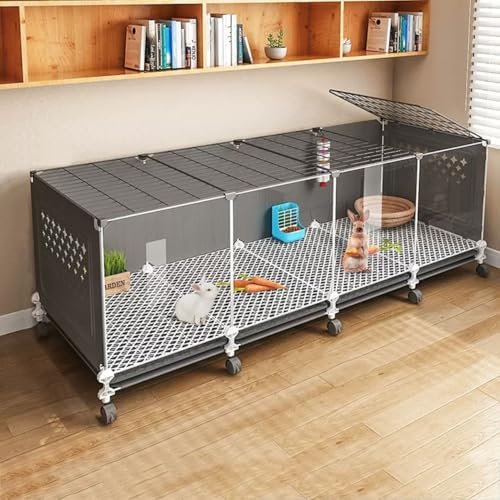 Kaninchenkäfig für den Innenbereich – DIY Stall mit transparenter Front, herausziehbare Schale für Kleintiere wie Meerschweinchen – geräumiges Design, leicht zu reinigen, geeignet für Haustiere Kaninchenkäfig für den Innenbereich – DIY Stall mit transparenter Front, herausziehbare Schale für Kleintiere wie Meerschweinchen – geräumiges Design, leicht zu reinigen, geeignet für Haustiere von Generisch