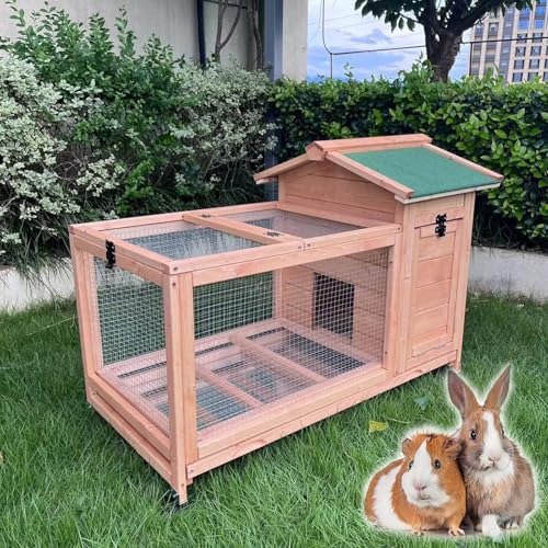 Kaninchenstall Indoor Outdoor Käfig mit auslaufsicherer Schale, Große 360°-Räder, Schiebeschalen für Kaninchen und Frettchen Kaninchenstall Indoor Outdoor Käfig mit auslaufsicherer Schale, Große 360°-Räder, Schiebeschalen für Kaninchen und Frettchen von Generisch