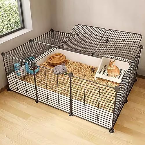 Kaninchenstall Indoor für 2 Kaninchen, Metalldraht Kleintierkäfig Haustiergehege, für 1-2 Katzen Kleintiere, Indoor DIY Zwinger Kiste Großer Übungsplatz Ideal von Generisch