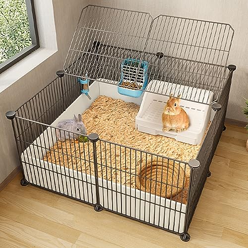 Kaninchenstall Indoor für 2 Kaninchen, Metalldraht Kleintierkäfig Haustiergehege, für 1-2 Katzen Kleintiere, Indoor DIY Zwinger Kiste Großer Übungsplatz Ideal Kaninchenstall Indoor für 2 Kaninchen, Metalldraht Kleintierkäfig Haustiergehege, für 1-2 Katzen Kleintiere, Indoor DIY Zwinger Kiste Großer Übungsplatz Ideal von Generisch