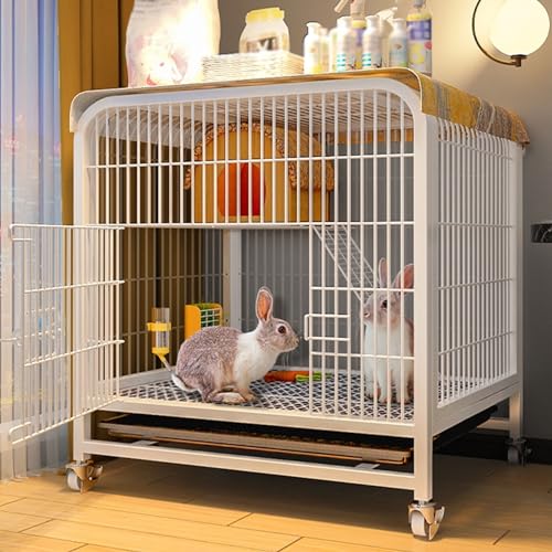 Kaninchenstall Indoor für 2 Kaninchen mit Dach - Kleintier Spielstall für Frettchen Chinchilla Kätzchen von Generisch