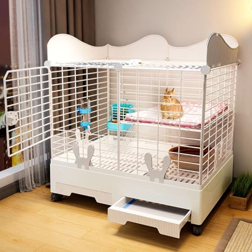 Kaninchenstall Indoor mit Rollen, Großer Käfig mit 2 Türen und herausziehbarer Wanne für Meerschweinchen und Chinchillas, Kleintierkäfig mit Urinschutz Kaninchenstall Indoor mit Rollen, Großer Käfig mit 2 Türen und herausziehbarer Wanne für Meerschweinchen und Chinchillas, Kleintierkäfig mit Urinschutz von Generisch