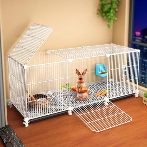 Kaninchenstall für den Innenbereich, Kaninchenkäfig mit tiefer, auslaufsicherer herausziehbarer Schale, Kleintierhaus für Meerschweinchen und Hühner, einfache Mobilität mit Rollen Kaninchenstall für den Innenbereich, Kaninchenkäfig mit tiefer, auslaufsicherer herausziehbarer Schale, Kleintierhaus für Meerschweinchen und Hühner, einfache Mobilität mit Rollen von Generisch