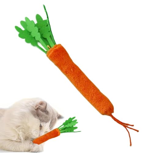 Karotten-Katzenspielzeug – Katzenspielzeug für Indoor-Katzen, interaktiv, mit Glocke, Kaustab für beruhigendes Tierspiel, Vogelhaus, Haustier von Generisch