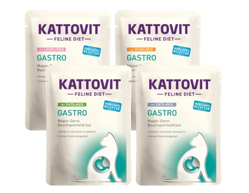 Kattovit Feline Diet Gastro Bundle 20x 85g / bestehend aus 4 Sorten/Spezielles Nassfutter für Katzen mit Gastro-intestinalen Problemen (Magen-Darm/Bauchspeicheldrüse) von Generisch