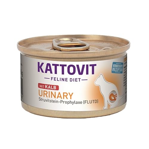 Kattovit Feline Diet Urinary | Thunfisch & Kalb 8X 85g - einzeln oder im Bundle | Struvitstein-Prophylaxe FLUTD (C-Rezeptur) | Zur Verringerung von Struvitsteinrezidiven (8, Kalb) von Generisch