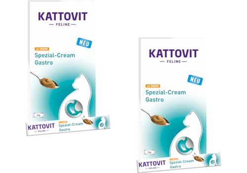 Kattovit Feline Gastro Spezial-Cream - Ergänzungsfuttermittel für Katzen mit Huhn - Doppelpack - 2 x 6 x 15 g von Generisch
