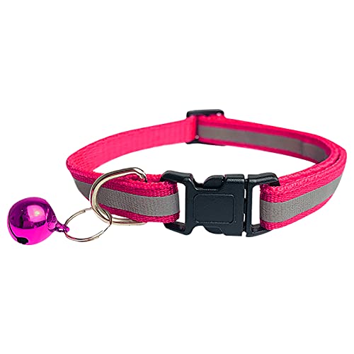 Katze Halsband Reflektierende Sicherheitshalsbänder 19– 32 cm Katze verstellbar schnell mit Glocke Hundehalsband Training (One Size) von Generisch