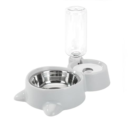 Katze Hund Feeder Wasser Futternapf Set Hunde Katzen Edelstahl Automatischer Wasserspender Doppelte Haustier Schalen Flasche für Kleine Mittlere Hund Katze von Generisch