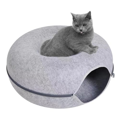 Katzen Donut, Cat Tunnel Bed, Katzen Höhle Katzentunnel Mit Reißverschluss, S/L Katzentunnelbett for Klein Mittel Groß Katzen Katzen Donut, Cat Tunnel Bed, Katzen Höhle Katzentunnel Mit Reißverschluss, S/L Katzentunnelbett for Klein Mittel Groß Katzen von Generisch