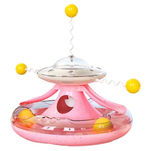 Katzen Drehteller Spielzeug Slow Feeder Lustige Katzen Ball Kreis Tracks Pet Food Dispenser Puzzle Interaktives Spielzeug von Generisch