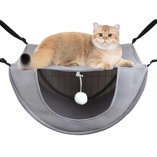 Katzen-Hängematte, Netz-Kätzchenbett mit lustigem Ball, bequemes Haustierzubehör für Indoor-Katzen, Frettchen, Hamster oder andere Kleintiere von Generisch