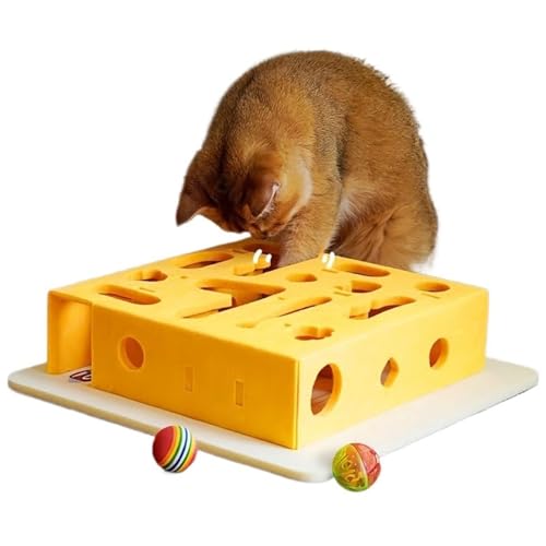 Katzen-Intelligenz-Labyrinth-Box, interaktives Katzenspielzeug mit Glocke und Regenbogenbällen, lustiges Labyrinth-Spiel, mentales Spielen – Kätzchen, Haustier, Katzen, Anreicherung, Futterspender Katzen-Intelligenz-Labyrinth-Box, interaktives Katzenspielzeug mit Glocke und Regenbogenbällen, lustiges Labyrinth-Spiel, mentales Spielen – Kätzchen, Haustier, Katzen, Anreicherung, Futterspender von Generisch