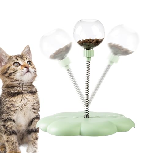 Katzen Leckerli Spender Spielzeug,Interaktiver Futterautomat für Katzen,Indoor Kätzchen Ball Spielzeug - Für Innen- und Außenbereich zur Stimulation Training Bewegung von Generisch
