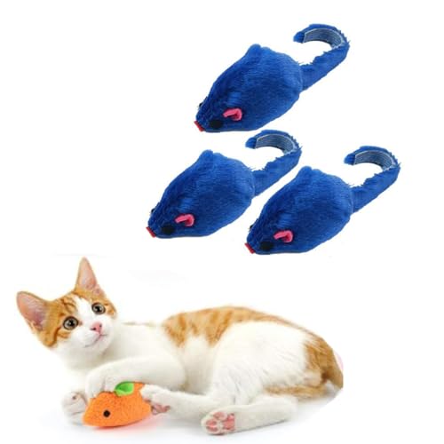 Katzen-Maus-Spielzeug, 3 Stück, Katzen-Maus, Plüsch-Katzenspielzeug, interaktives Spielzeug, Plüsch-Maus-Form, realistisches Design, Katzenkauspielzeug für Indoor-Katzen von Generisch