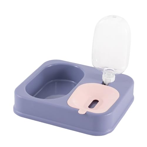 Katzen Napfset - Futternapf für Haustiere, verdickt zum Umkippen, Katzenfutter-Set, Wasseraufbewahrungsnapf für Hunde, Futternapf Katzen Fressnapf ErhöHt (Purple, One Size) von Generisch