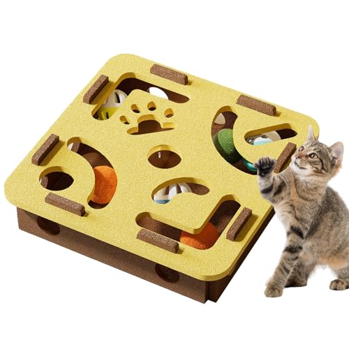 Katzen-Puzzle-Spielzeug | Interaktives Katzenpuzzle - Kratzbrett Mit Klingelbahn Für Katzenwelpen Und Welpen Zahnung Und Training Mittelgroße Hunde Für Wohnung von Generisch