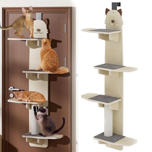 Katzen-Regal mit 4 Ebenen, über der Tür, stabile 20 kg Kapazität, Spiel- und Schlaflösung für Hauskatzen Katzen-Regal mit 4 Ebenen, über der Tür, stabile 20 kg Kapazität, Spiel- und Schlaflösung für Hauskatzen von Generisch