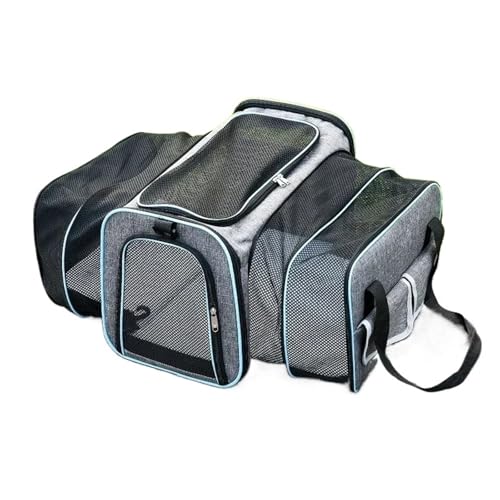 Katzen-Rucksack, faltbar, erweiterbar, für Reisen, atmungsaktiv, Haustier-Zubehör (blau) von Generisch