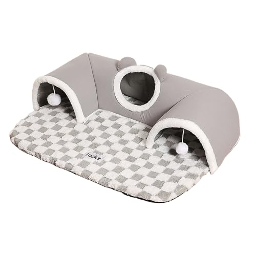 Katzen Tunnel Mit Bett, Katzen-Spieltunnel Mit Kuschelbett, Spiel- Und Schlafhöhle Für Kleintiere Atmungsmesh, Zusammenklappbar, Für Wohnzimmer, Winter & Sommer Katzen Tunnel Mit Bett, Katzen-Spieltunnel Mit Kuschelbett, Spiel- Und Schlafhöhle Für Kleintiere Atmungsmesh, Zusammenklappbar, Für Wohnzimmer, Winter & Sommer von Generisch