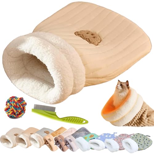 Katzen-Winterschlafsack, Katzenschlafsack für Hauskatzen, Katzenbetthöhle, 360°-Wickelung, bequem, halbgeschlossen, gemütlicher Haustierschlafsack, beruhigender Haustier-Kuschelsack, weicher Plüsch Katzen-Winterschlafsack, Katzenschlafsack für Hauskatzen, Katzenbetthöhle, 360°-Wickelung, bequem, halbgeschlossen, gemütlicher Haustierschlafsack, beruhigender Haustier-Kuschelsack, weicher Plüsch von Generisch
