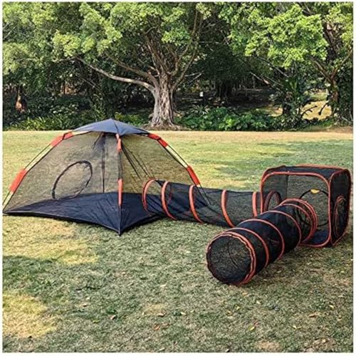 Katzen- und Hundetunnelzelt - 4 in 1 Haustiergehege Pop Up Zelt mit Katzentunnel, Tragbares Spielhaus für Katzen, Kaninchen, Frettchen - Indoor/Outdoor Katzenhaus und Laufstall für Kleintiere Katzen- und Hundetunnelzelt - 4 in 1 Haustiergehege Pop Up Zelt mit Katzentunnel, Tragbares Spielhaus für Katzen, Kaninchen, Frettchen - Indoor/Outdoor Katzenhaus und Laufstall für Kleintiere von Generisch