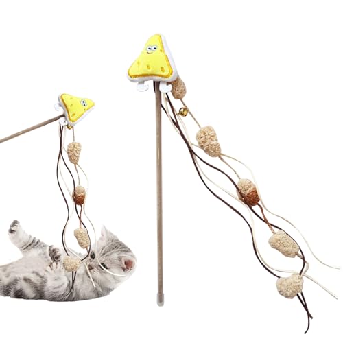 Katzenangel-Spielzeug – Katzen-Teaser- mit Glocke | Interaktiver Fänger und lustige Übung, Reaktionstrainingshilfe für alle Rassengrößen, Indoor-Spielbereicherung Katzenangel-Spielzeug – Katzen-Teaser- mit Glocke | Interaktiver Fänger und lustige Übung, Reaktionstrainingshilfe für alle Rassengrößen, Indoor-Spielbereicherung von Generisch