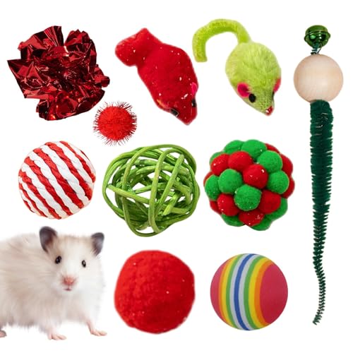 Katzenball-Spielzeug, interaktives Weihnachtsspielzeug für den Innenbereich, interaktives Stressabbau-Spielzeug für Katzen, Kaninchen, Meerschweinchen, drinnen und draußen Katzenball-Spielzeug, interaktives Weihnachtsspielzeug für den Innenbereich, interaktives Stressabbau-Spielzeug für Katzen, Kaninchen, Meerschweinchen, drinnen und draußen von Generisch