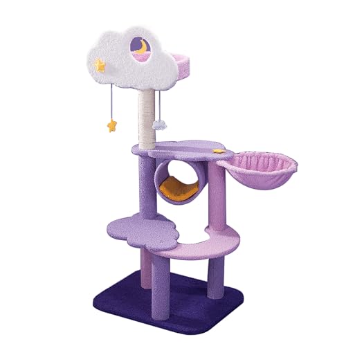 Katzenbaum Mehrstöckiger Lila Katzenturm mit Kratzbaum - Gemütliche Katzen Condo für Indoor Katzen - Mond Katzenbäume - Katzenliebhaber Geschenk Katzenbaum Mehrstöckiger Lila Katzenturm mit Kratzbaum - Gemütliche Katzen Condo für Indoor Katzen - Mond Katzenbäume - Katzenliebhaber Geschenk von Generisch
