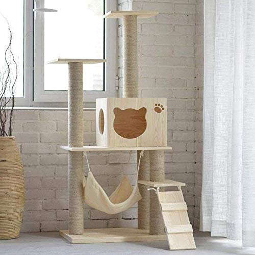 Katzenbaum für Katzen - Quadratisches Katzengestell | Fettleinenrohr Klettergerüst & Nest | Haustierzubehör zum Klettern & Kratzen | Katzenständer & Spielzeug Kratzbrett | Katzenkratzbaum Katzenbaum für Katzen - Quadratisches Katzengestell | Fettleinenrohr Klettergerüst & Nest | Haustierzubehör zum Klettern & Kratzen | Katzenständer & Spielzeug Kratzbrett | Katzenkratzbaum von Generisch