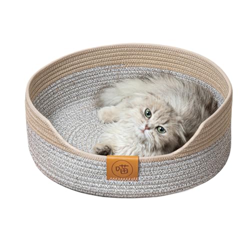 Katzenbetten für Innenkatzen - waschbares kleines Hundebett | Runde Hundebett | Warmes Katzenbett -Baumwollseil -Katzenkratzer | Waschbares Haustierbett Welpenbett | Katzenschlafbett | Hunde beruhigen Katzenbetten für Innenkatzen - waschbares kleines Hundebett | Runde Hundebett | Warmes Katzenbett -Baumwollseil -Katzenkratzer | Waschbares Haustierbett Welpenbett | Katzenschlafbett | Hunde beruhigen von Generisch