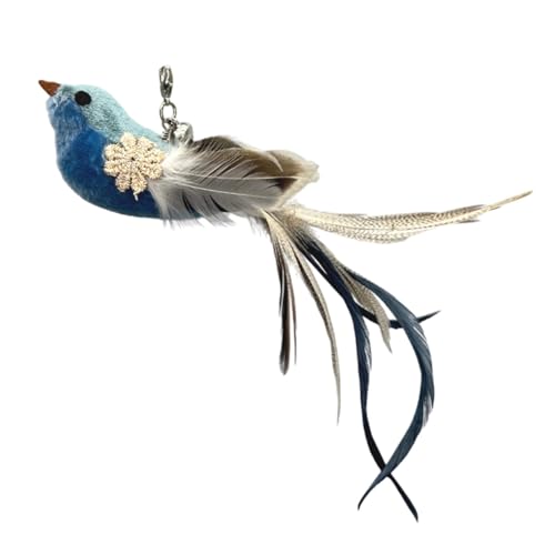 Katzenfederspielzeug – 3 cm Polyester, interaktives Katzenspielzeug mit Glocken, Vogel-Teasing-Katzenspielzeug, Simulationskatzen-Zauberstab-Spielzeug, Federvogel, Katzenspielzeug, Vogelspielzeug für von Generisch