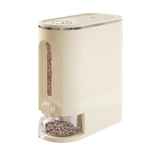 Katzenfutter Vorratsbehälter, Automatischer Futter Spender mit Frische Timer & Trockenstab, Luftdichtes Aufbewahrungsset inklusive Napf für Trockenfutter——5KG/10KG (10KG) von Generisch