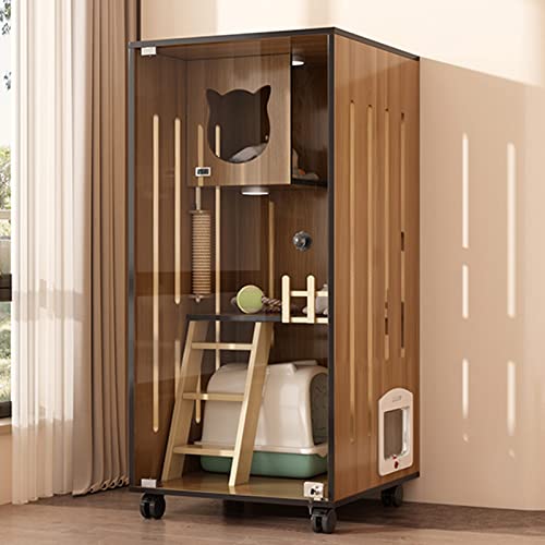 Katzengehege aus Holz mit Fluchttüren und Rollen, multifunktionales Katzenhaus für drinnen und draußen, für Zuhause, Tiergeschäft und Kreißsaal Katzengehege aus Holz mit Fluchttüren und Rollen, multifunktionales Katzenhaus für drinnen und draußen, für Zuhause, Tiergeschäft und Kreißsaal von Generisch