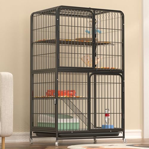 Katzengehege für den Außenbereich, großer Katzenkäfig mit Eingangstür und Rädern, multifunktionales Katzenhaus mit ausziehbarer Ablage von Generisch