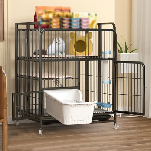 Katzengehege für den Innenbereich, faltbar, Metalldraht, Käfig mit Sandwickeltür und Hängematten-Oberseite, Aufbewahrung für Sicherheit und Komfort von Haustieren Katzengehege für den Innenbereich, faltbar, Metalldraht, Käfig mit Sandwickeltür und Hängematten-Oberseite, Aufbewahrung für Sicherheit und Komfort von Haustieren von Generisch