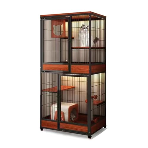 Katzengehege mit Belüftung, Rädern und mehrstufigem Design für sicheres Spielen im Innen- und Außenbereich von Generisch