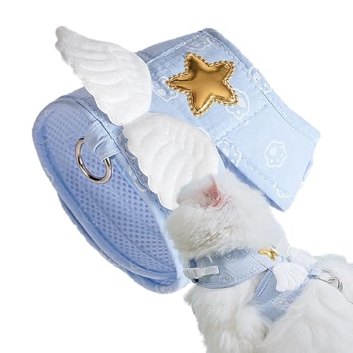 Katzengeschirr Und Leinen-Set, Kätzchengeschirr | Niedliches Engelsflügel-Gurtleinen- Und Halsband-Set Für Haustiere - Katzengeschirr, Hundebrustgurt, Zuggurt Für Katzen, Kaninchen Und Kleine Tiere von Generisch