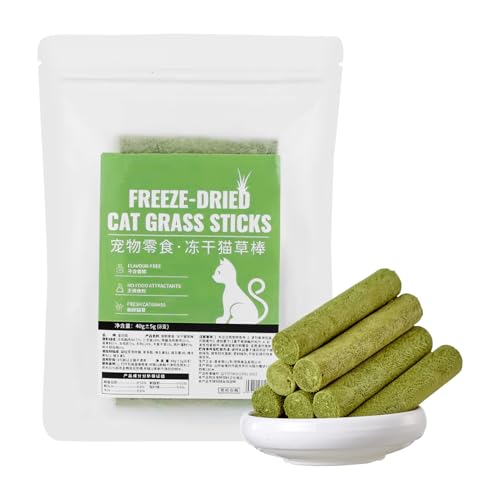 Katzengrasfutter | 8 Sticks Katzen-Zahnstäbchen – gefriergetrocknete Snack Time Treats, aromatisierte Zahnreinigungs-Leckerlis für energetisches Halten Katzengrasfutter | 8 Sticks Katzen-Zahnstäbchen – gefriergetrocknete Snack Time Treats, aromatisierte Zahnreinigungs-Leckerlis für energetisches Halten von Generisch