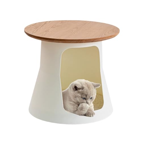 Katzenhaus Beistelltisch mit Versteck Höhle, Haustier Beistelltisch mit Stauraum für Wohnzimmer, Schlafzimmer, ideal für Indoor-Katzen und kleine Hunde von Generisch