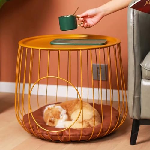 Katzenhaus Couchtisch mit Stauraum, Metallrahmen Beistelltisch für Wohnzimmer und Schlafzimmer, Haustierschrank Katzenhaus Couchtisch mit Stauraum, Metallrahmen Beistelltisch für Wohnzimmer und Schlafzimmer, Haustierschrank von Generisch