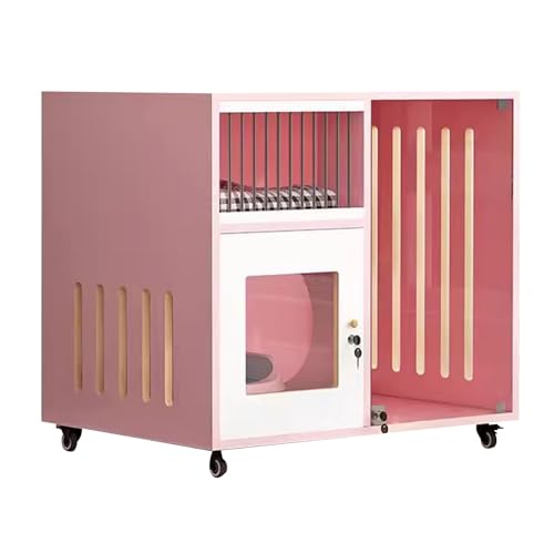 Katzenhaus aus Holz, Indoor-Katzengehege, Katzenkäfig, verdicktes Design, verbesserte Rollen, einfach zu montieren, für Kleintiere von Generisch