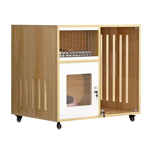 Katzenhaus aus Holz, Indoor-Katzengehege, Katzenkäfig, verdicktes Design, verbesserte Rollen, einfach zu montieren, für Kleintiere von Generisch