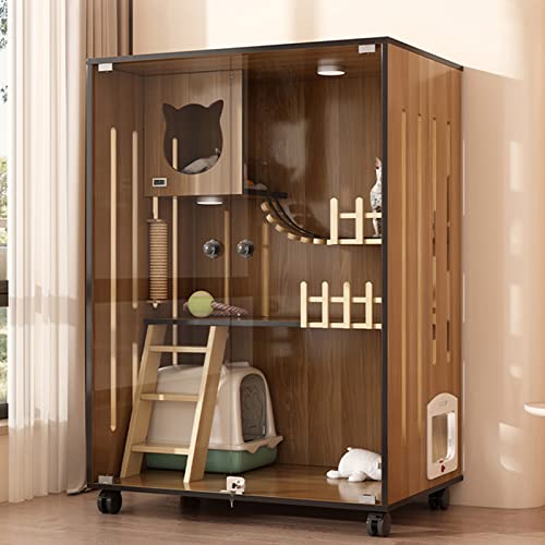 Katzenhaus aus Holz, multifunktionales Katzenhaus mit Fluchttüren und Rollen für den Innen- und Außenbereich, ideal für Heimtiergeschäfte und Katzen-Lieferräume Katzenhaus aus Holz, multifunktionales Katzenhaus mit Fluchttüren und Rollen für den Innen- und Außenbereich, ideal für Heimtiergeschäfte und Katzen-Lieferräume von Generisch
