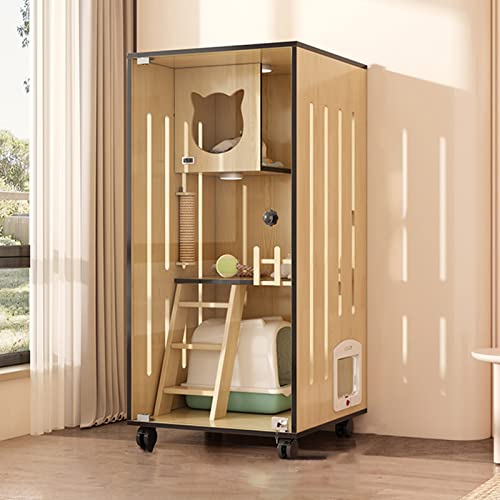 Katzenhaus aus Holz, multifunktionales Katzenhaus mit Fluchttüren und Rollen für den Innen- und Außenbereich, ideal für Heimtiergeschäfte und Katzen-Lieferräume Katzenhaus aus Holz, multifunktionales Katzenhaus mit Fluchttüren und Rollen für den Innen- und Außenbereich, ideal für Heimtiergeschäfte und Katzen-Lieferräume von Generisch