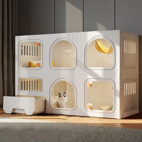 Katzenhaus aus Kunstharz mit Katzentoilette, mehrstöckiges Katzenhaus für den Innenbereich, mit transparentem Fenster und sicheren Knaufschlössern für sicheres und komfortables Wohnen Katzenhaus aus Kunstharz mit Katzentoilette, mehrstöckiges Katzenhaus für den Innenbereich, mit transparentem Fenster und sicheren Knaufschlössern für sicheres und komfortables Wohnen von Generisch